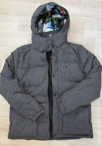 HURLEY 후드 부착 그레이 다운 자켓
