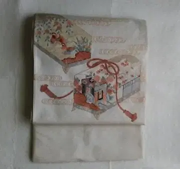 이중 기모노 후쿠로 오비 순수 실크 오시도리 고쇼구루마