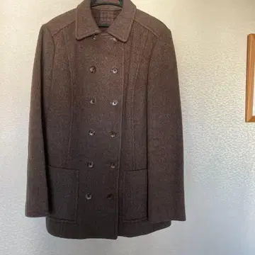 논논 브라운 더블 브레스트 울 코트