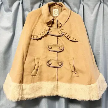 Ank Rouge 베이지 케이프 코트 판초