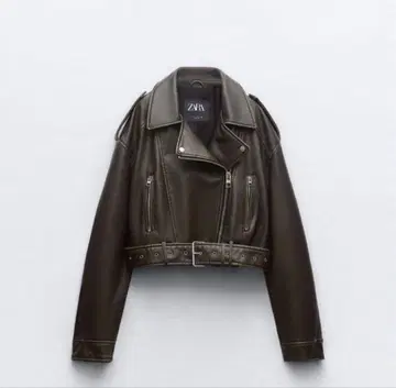 ZARA / 크롭 가죽 자켓 라이더