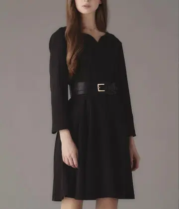 EW 가죽 와이드 벨트 블랙