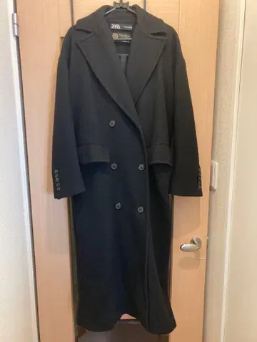 ZARA 자라 MANTECO 더블 브레스트 롱 코트 블랙