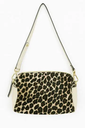 레오파드 무늬 핸드백 중형