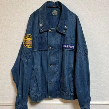 빈티지 HOOK ANGEL 밀리터리 데님 블루종