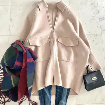 컨디션 최상 마차트(machatt) 지퍼 리버 울 코트 오버 사이즈 F