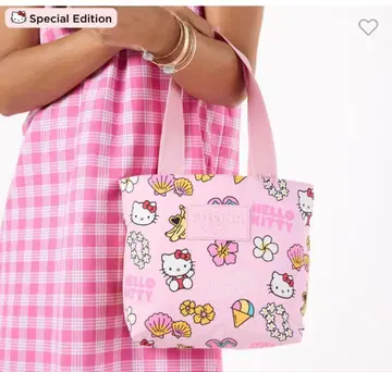 새상품 아로하 컬렉션 헬로키티 미니 토트백 핑크 한정품