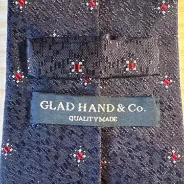 GLAD HAND & CO. 네이비 실크 100% 넥타이 001