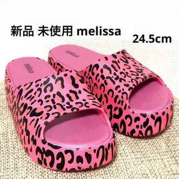 미사용 새상품 melissa 레오파드 핑크 통굽 샌들 24.5cm