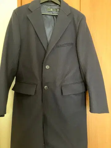 유니클로 +J 울 블렌드 체스터 코트 네이비 M 사이즈