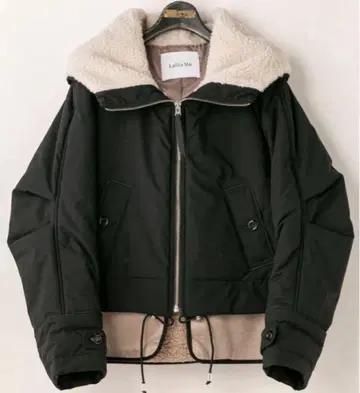 Lallia Mu 라리아무 바이컬러 헴숏 후드 코트