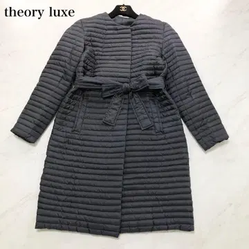 새상품급 띠어리 럭스 노카라 다운 코트 벨트 네이비 M 사이즈