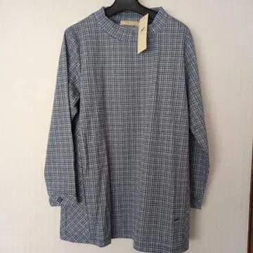 체크 무늬 하이넥 튜닉 LL