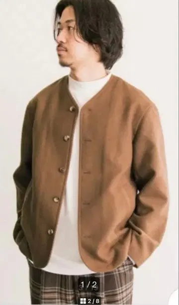 URBANRESEARCH 어반 리서치 노카라 자켓 브라운 M