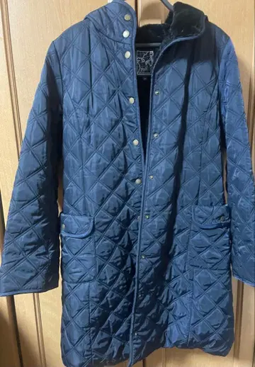 네이비 롱 코트 후드 부착 15AR