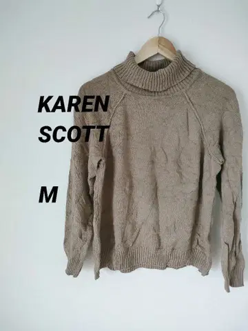 KAREN SCOTT 여성용 터틀넥 스웨터 M 니트 스웨터