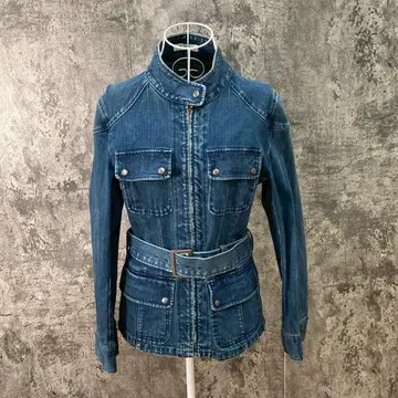 a.v.v. 미쉘클랑 스탠드 카라 데님 자켓 블루(38)