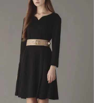 EW 가죽 와이드 벨트 그레이