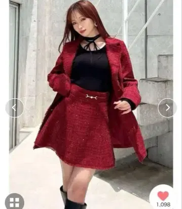 RESEXXY 셋업 트위드 레드