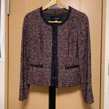 MICHEL KLEIN 노카라 트위드 자켓 40