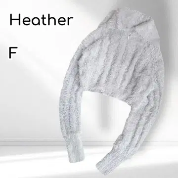Heather 하프 지퍼 샤기 니트 긴팔 크롭 기장 워셔블