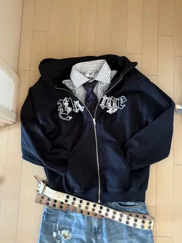 블랙 엑스라지 집업 후드티