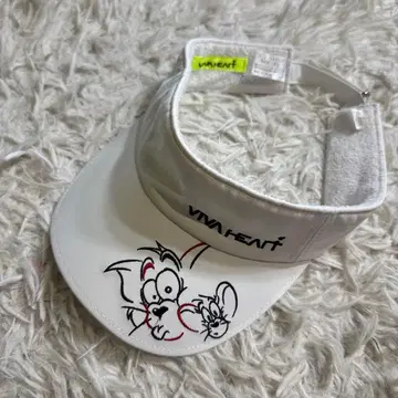 viva heart 화이트 콜라보 여성용 골프 바이저 톰과 제리