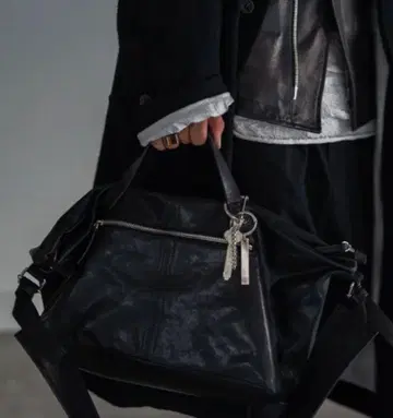 PRY 슈토 레더 프론트 집 트래블 백