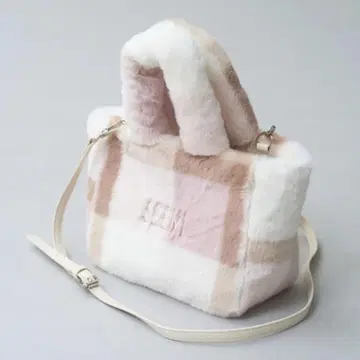 NICE CLAUP Seemi 자수 로고 퍼 토트백 미니백