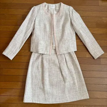 grove M 여성용 트위드 노카라 자켓 스커트