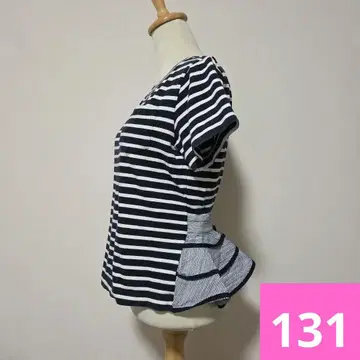 sacai 보더 페플럼 T셔츠