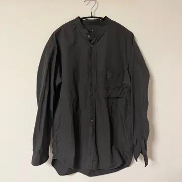 UNIQLO 질 샌더 콜라보 노카라 롱 셔츠 카키 M 사이즈