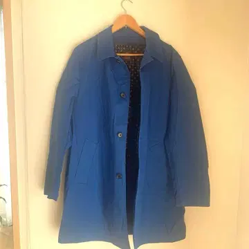 파랑 스텐카라 코트 도트 무늬 키쿠치 타케오 사이즈 4