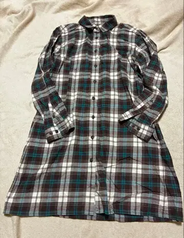 크로커다일 체크 무늬 셔츠 원피스 2L 빅 사이즈 튜닉