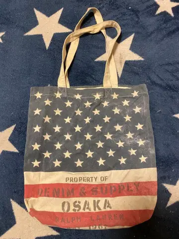 레어 DENIMANDSUPPLY 미국 국기 토트백