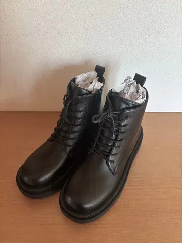 통굽 가죽 부츠