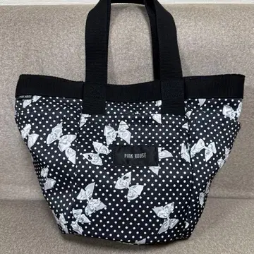 PINK HOUSE 토트백 블랙 도트 리본