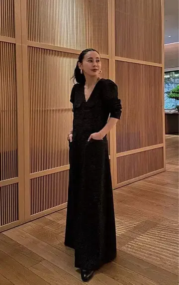 ADORABLE BACK RIBBON TWEED DRESS 블랙 S