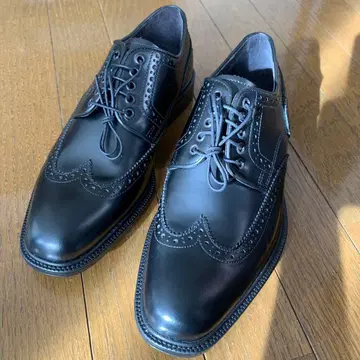 블랙 가죽 윙 칩 비즈니스 슈즈