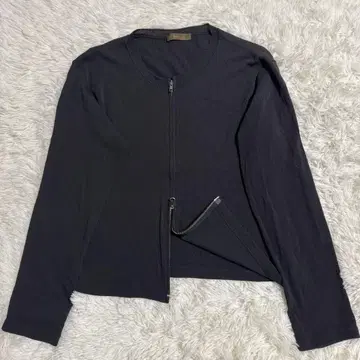 Y's for men 풀 집업 니트 스웨터 울 블랙