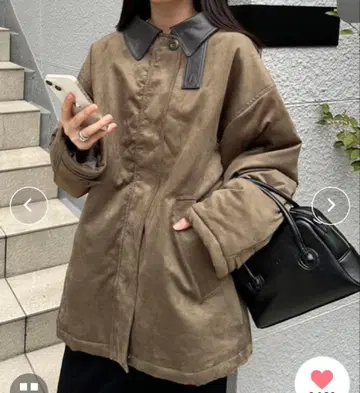 페이크 스웨이드 미들 코트 mystic