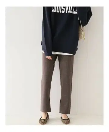 SLOBE IENA 워셔블 밀라노 리브 니트 팬츠