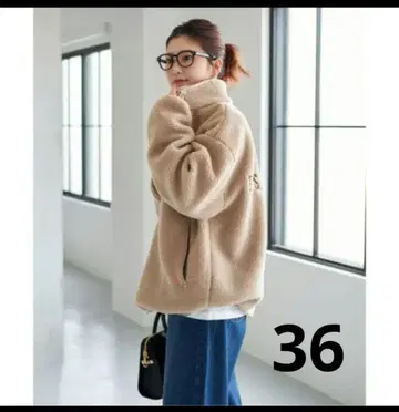 스픽 앤 스팬 백 로고 보아 블루종 베이지 사이즈 36