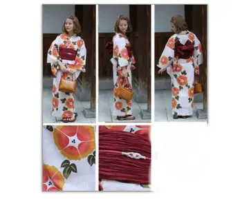 꽃무늬 유카타 오비 세트