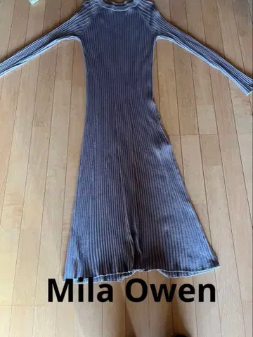 Mila Owen 리브 편직 긴팔 니트 원피스 01