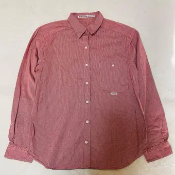 마드모아젤 논논 코튼 셔츠 체크 무늬 긴팔 셔츠 빨간색 L