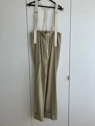 todayful 서스펜더 팬츠 베이지 캔버스 스트랩 36