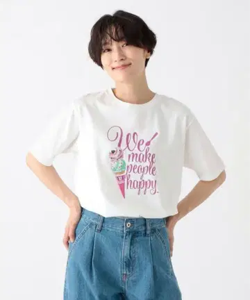 [ 미사용 새상품 ] 애프터눈 티 리빙 서티원 T셔츠 화이트