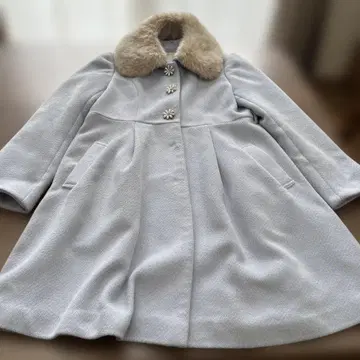 패턴 피오나 라이트 블루 A라인 롱 코트