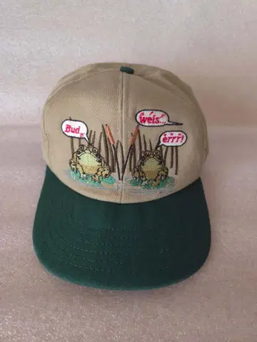 USA Budweiser 버드와이저 개구리 자수 캡 빈티지